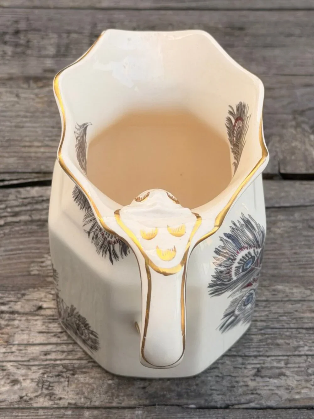 Vintage Mason’s Ironstone Hera Pitcher Liberty of London Peacock Feather ENGLAND